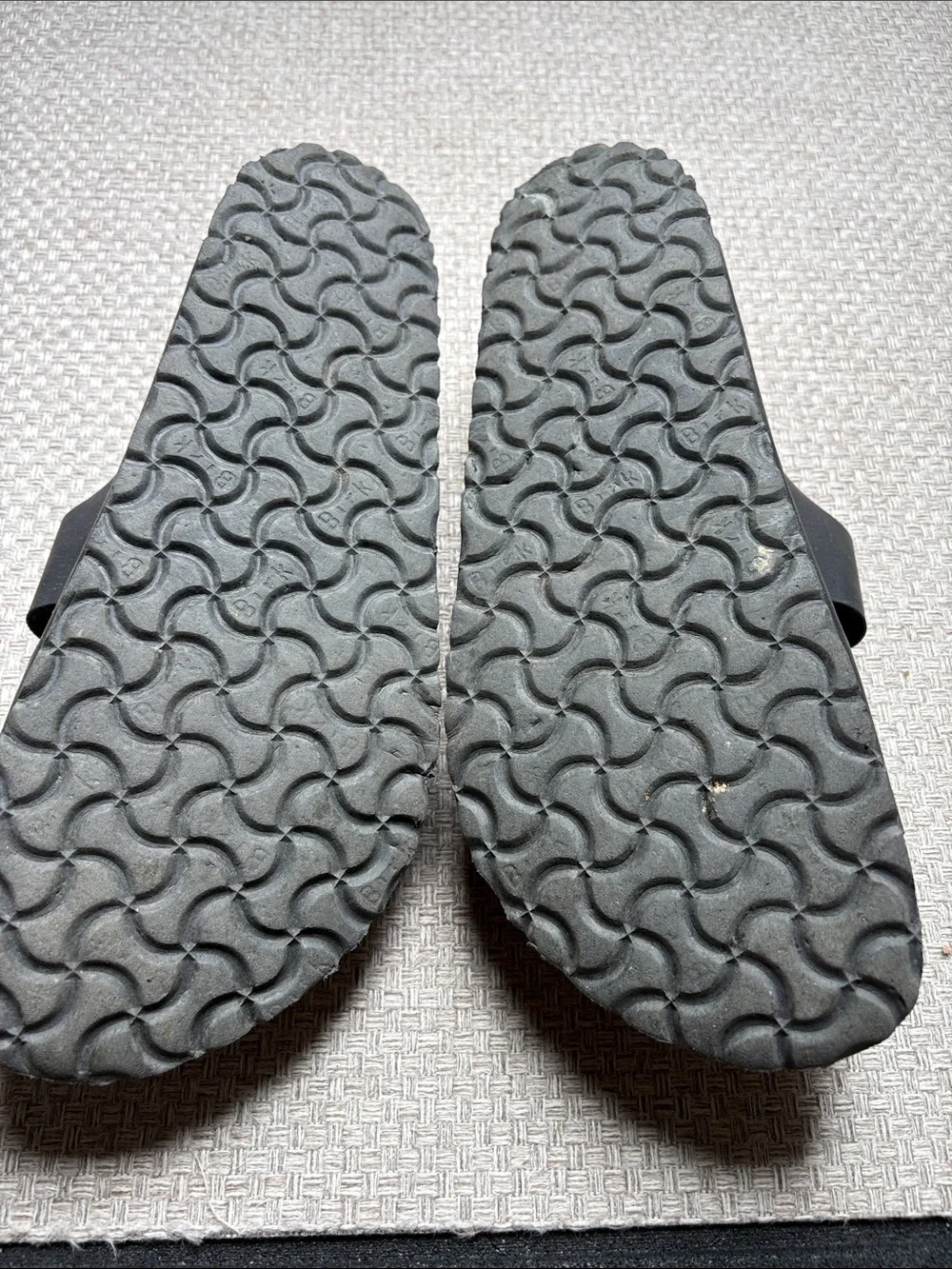 Birkenstock Black Two-Strap Adjustable Slide Sandals